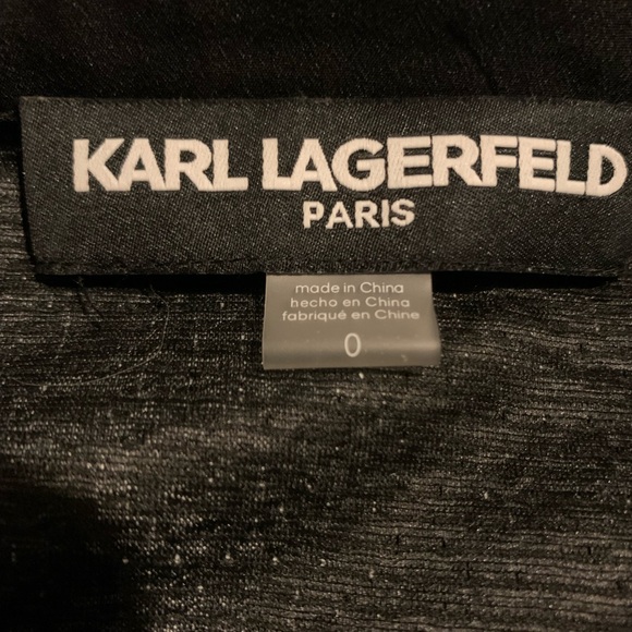 Karl Lagerfeld Black and White Sheath Mini Dress with fold over pointed collar - Picture 7 of 10